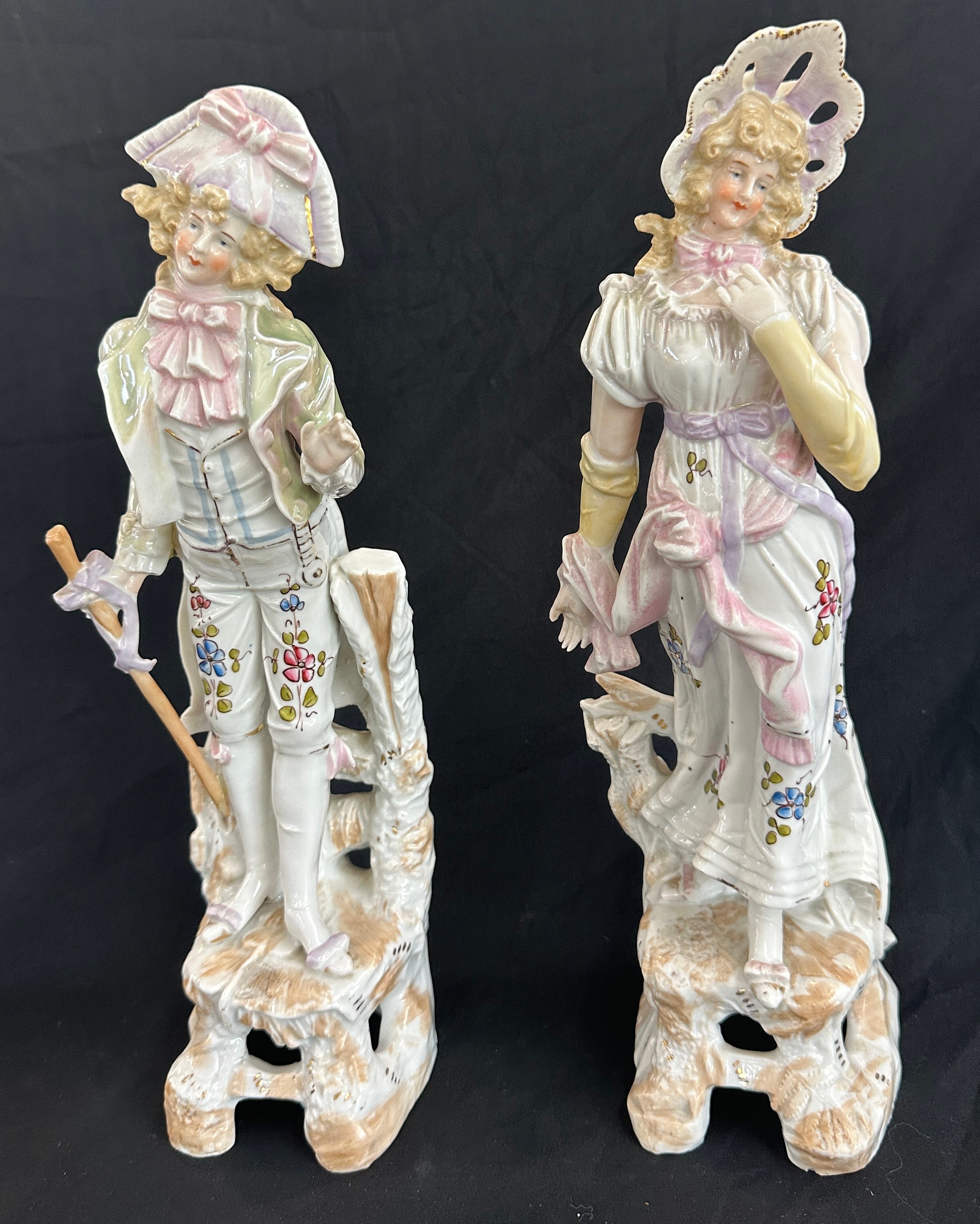 Pair of Meissen style figure height approximately 12.5 inches - Bild 5 aus 6