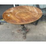 Cast iron base pub table 31.5 inches diameter 27 inches tall