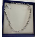 Bouton vintage sterling silver stone set necklace in original box gross weight 29grams