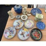 Selection of vintage and later pottery oriental pottery and some others
