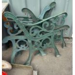 2 Pairs of cast iron bench ends