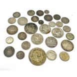 Collection of antique world silver coins inc uk & u.s.a etc