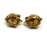 14ct gold citrine large ornate earrings (4.2g)