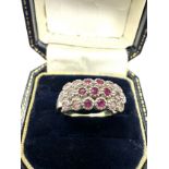 14ct gold ruby and pink sapphire ring (4.3g)