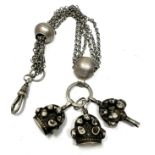 Antique georgian Dutch silver pocket watch chain fobs & key