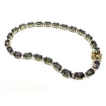 9ct white and yellow gold diamond and mystic topaz bracelet (9.6g)