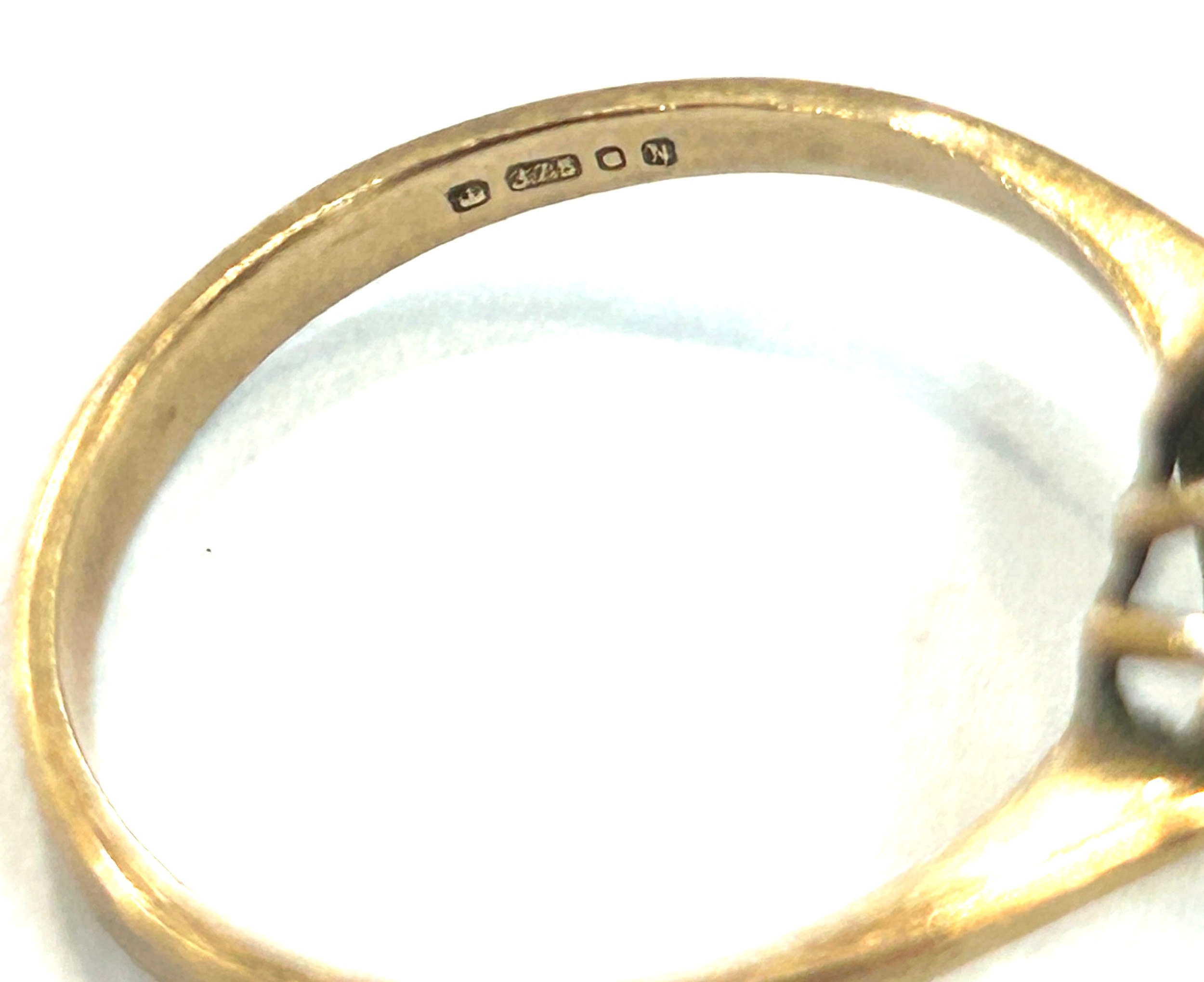 Ladies 9ct gold diamond and stone set dress ring ring size 1.9grams Ring size P - Bild 2 aus 3