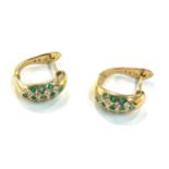 Pair of 18ct gold stone set earrings, total weight 6.5 grams