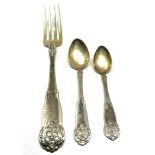 830 silver spoons and fork 80g