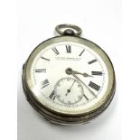 Antique silver open face pocket watch the watch is ticking