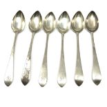 6 georgian silver tea spoons