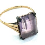 Ladies 9ct gold Amethyst stone set dress ring, ring size approximately R, weight approximately 3.8
