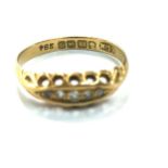 18ct gold ladies diamond set ring, total weight 2.6grams ring size P