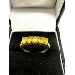 9ct gold citrine five stone ring (2g)