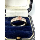9ct gold pink sapphire and tourmaline ring (3.2g)