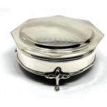 Antique silver jewellery box measures approx 11cm dia