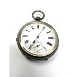 Antique silver open face pocket watch the watch is ticking