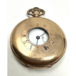 Antique rolled gold half hunter pocket watch the watch is ticking