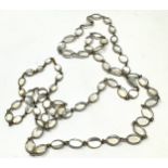 9ct gold vintage moonstone necklace (13.2g)