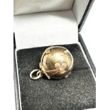 9ct gold & silver vintage masonic puzzle orb pendant (10.2g)