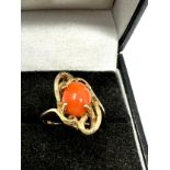 14ct gold vintage coral ring (3g)