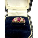 9ct gold ruby & diamond ring (3.1g)