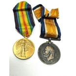 ww1 medal pair to 54929 pte s.j clarke welsh reg