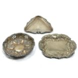 3 silver pin dishes