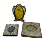 3 silver picture frames largest measures approx 11cm by 8.5cm