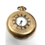 Gold plated half hunter waltham pocket watch the watch is ticking
