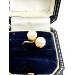 9ct gold pearl ring weight 2.7g