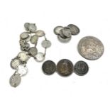 Collection of brooch silver coins weight 80g