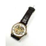 Vintage gents Rotary skeleton dial wristwatch the watch is ticking