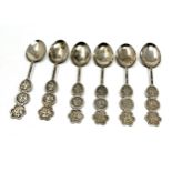 6 chinese silver tea spoons