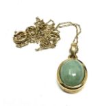 9ct Gold Jade Pendant Necklace (2.5g)