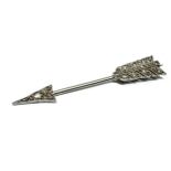 Antique platinum rose diamond jabar pin measures approx 4cm long weight 2.2g