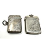 2 antique silver vesta cases