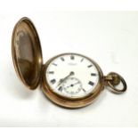 Russells Ltd Rolled gold full hunter pocket watch the watch is ticking