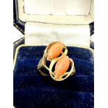 14ct Gold Pink Coral Ring (3.8g)