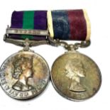 ER.11 mounted r.a.f medal pair named G.S.M -Cyprus to 588224 act cpl b.g.heald r.a.f