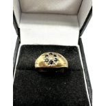 9ct Gold Diamond & Sapphire Cluster Ring (2.4g)
