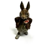 Antique cold painted bronze miniature peter rabbit