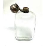 Antique silver top bottle flask measures height b15cm by 7cm wide