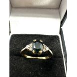 9ct Gold Diamond & Sapphire Ring (2g)