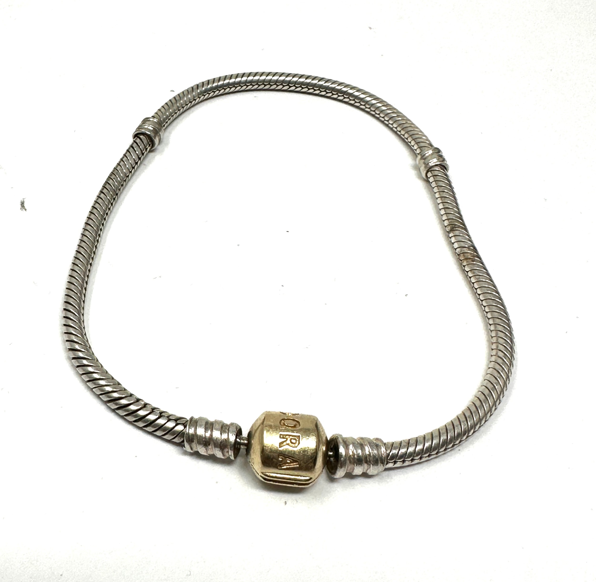 14ct Gold & Silver Rope Link Bracelet By Pandora (15.2g)