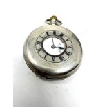 Silver half hunter pilot pocket watch the watch is ticking