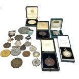 selection of antique & vintage medals awards etc some cased