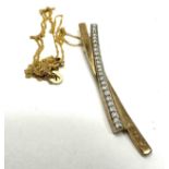 9ct Gold Diamond Cross Pendant Necklace (2.8g)