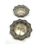 2 antique scottish silver sweet dishes each measures approx 9.5cm dia