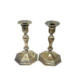 Pair of antique silver candlestick filled bases London silver hallmarks